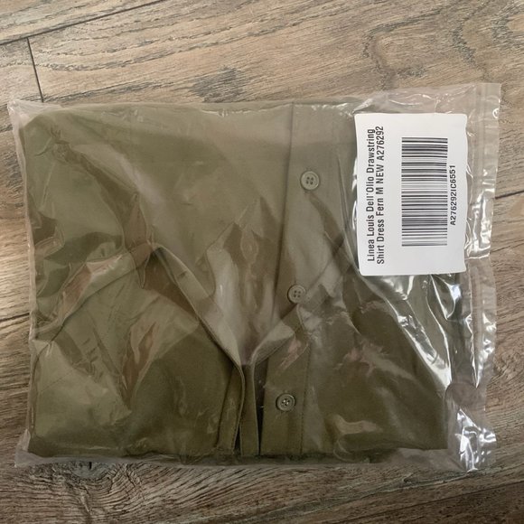 NWT LINEA LOUIS DELL'OLIO DRAWSTRING SHIRT DRESS MEDIUM - Picture 8 of 9